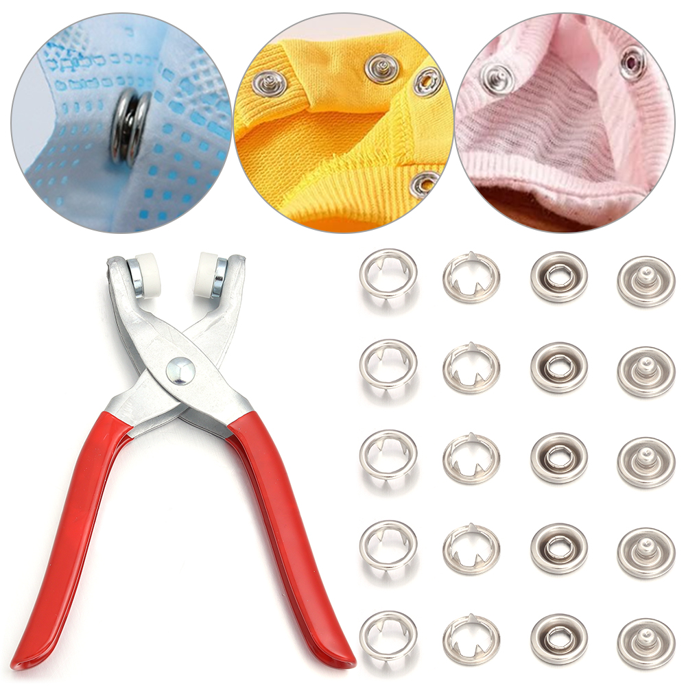 Snap Button Plier - 50 Set di Bottoni a Pressione