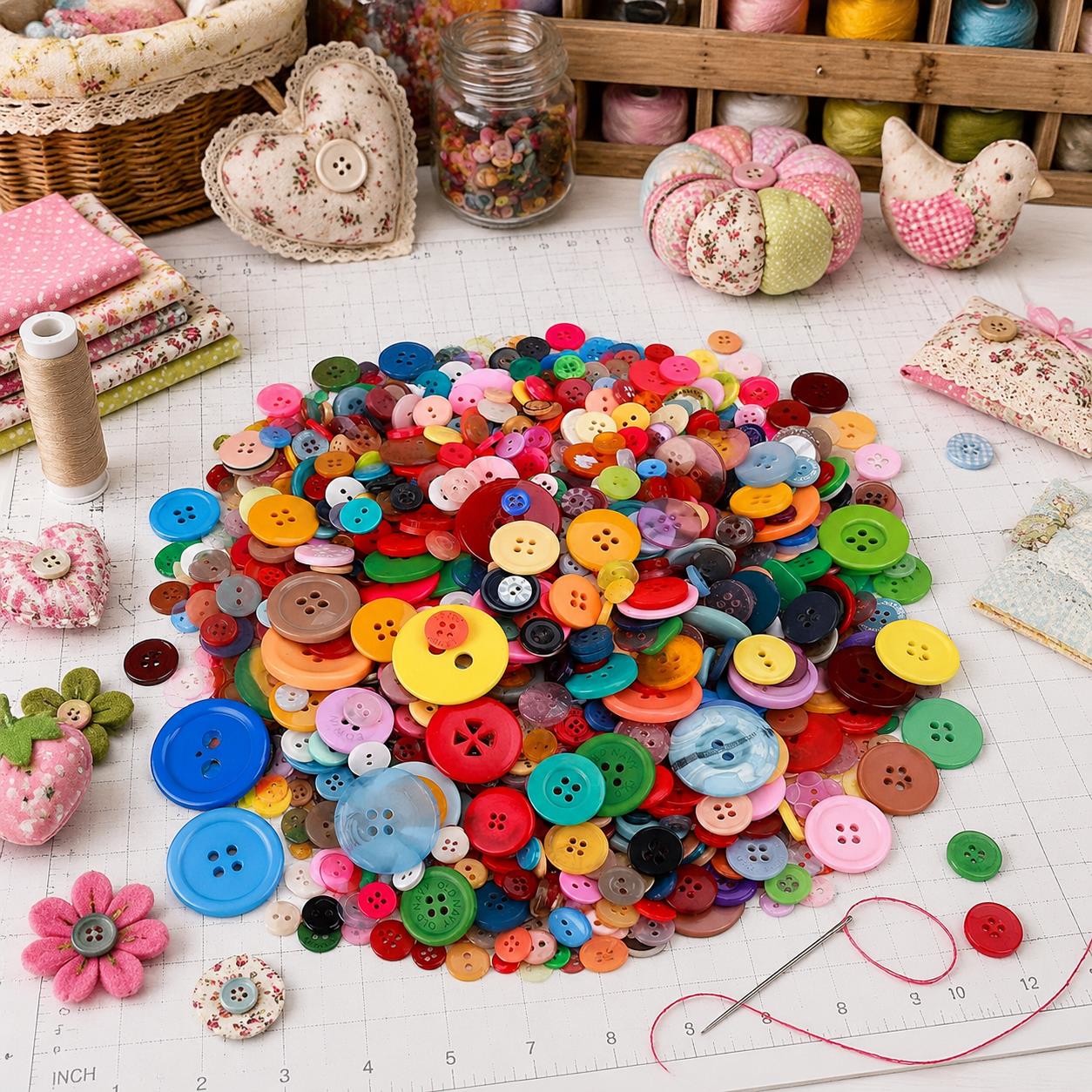 Textile And Sewing Supply - Confezione da 100~500 unità di bottoni