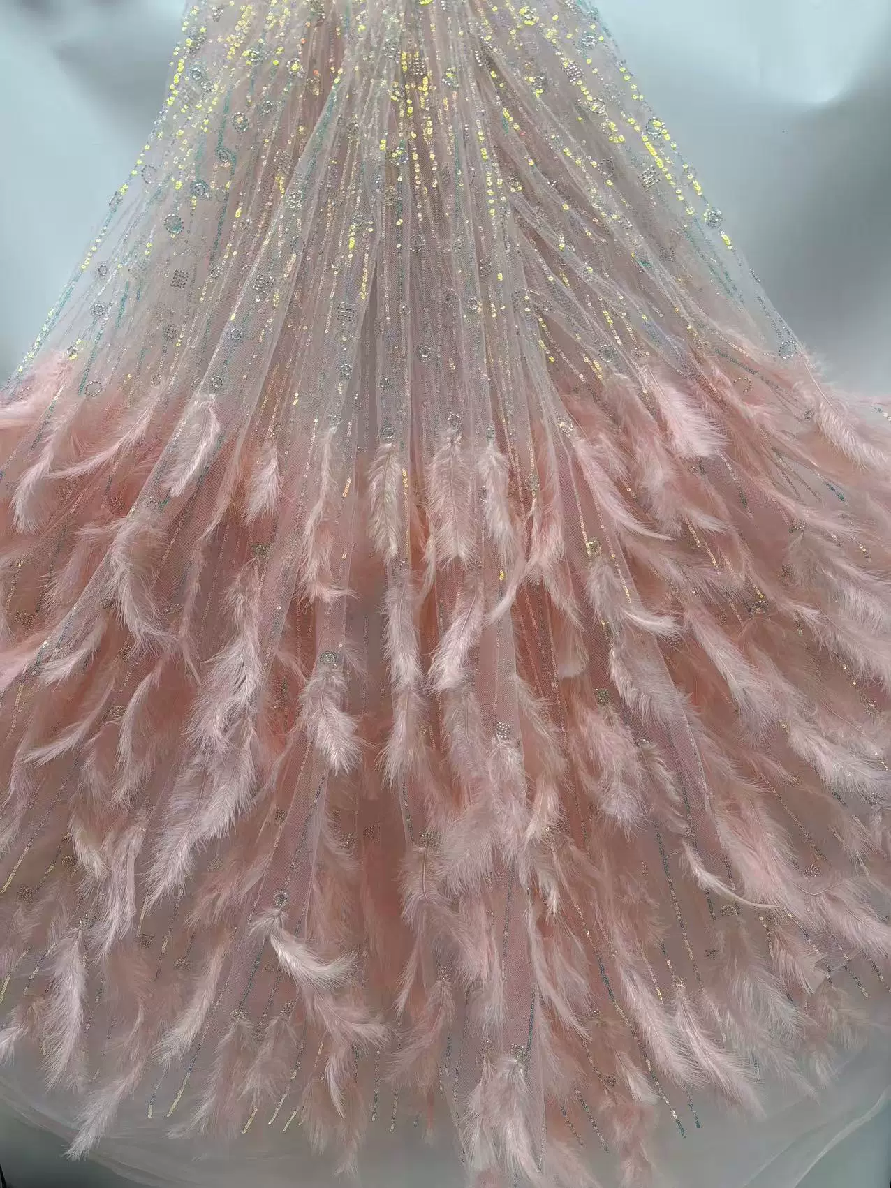 Sewing Embroidery Fabric - Tessuto in pizzo ricamato con paillettes