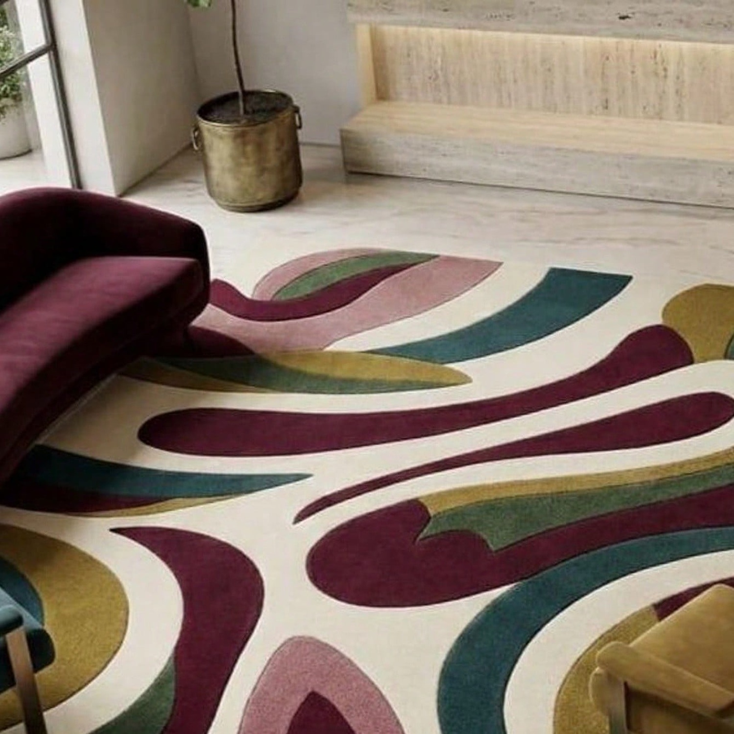 Century Textile & Sewing Supply By Owner - Tappeto con Motivo Astratto, Tappeto in
